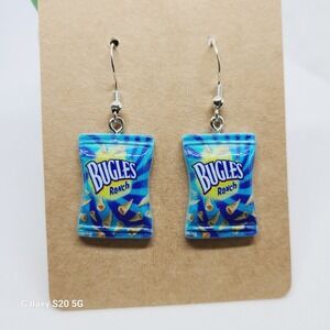 Handcrafted Chip Snack Bag Novelty Funky Dangle‎ Earrings Women Cute Quirky NEW